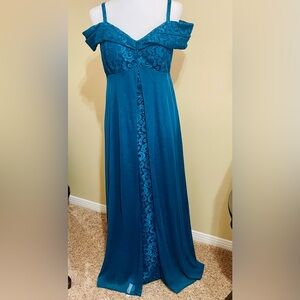 Peacock Glitter Evening Gown